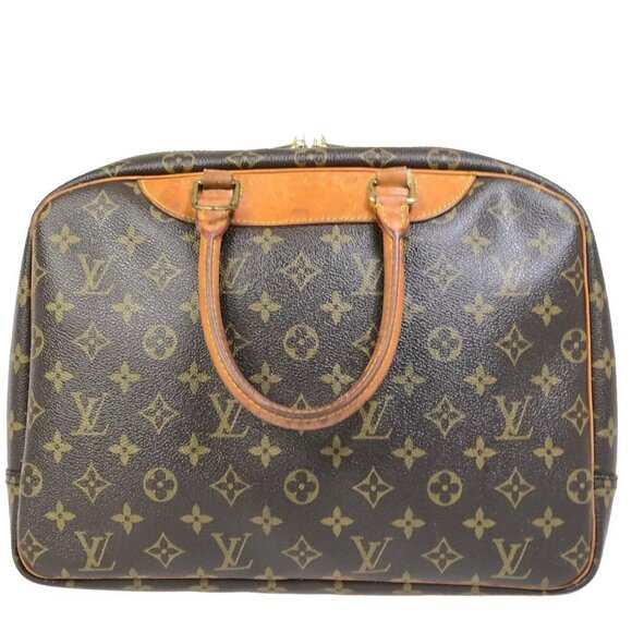 LOUIS VUITTON LV Logo Deauville Hand Bag Monogram Leather Brown - Picture 3 of 16